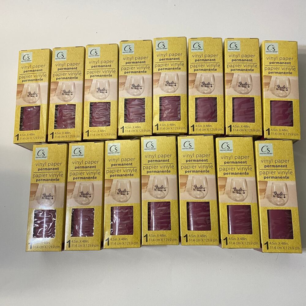 15 Burgundy Glossy Crafter's Square Vinyl Paper Permanent 4.5in x 48in New